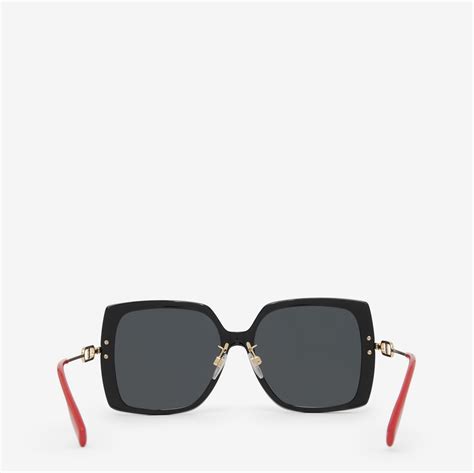 Monogram Motif Square Frame Sunglasses in Black 